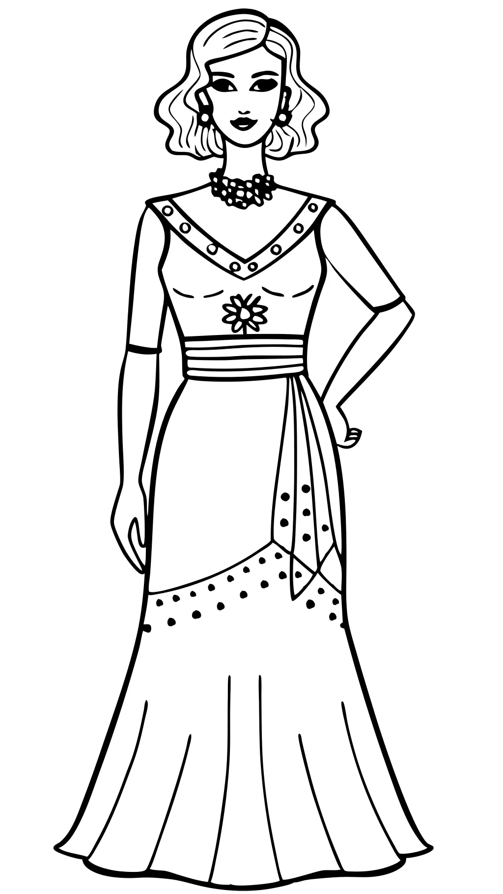 coloriages de robe de mode